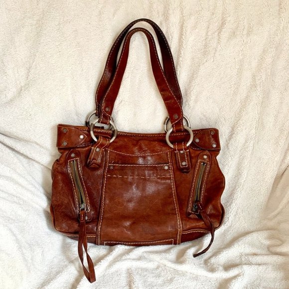 Abercrombie and Fitch Women's Vintage Lexi Handbag Purse Brown Leather Satchel - Picture 1 of 6